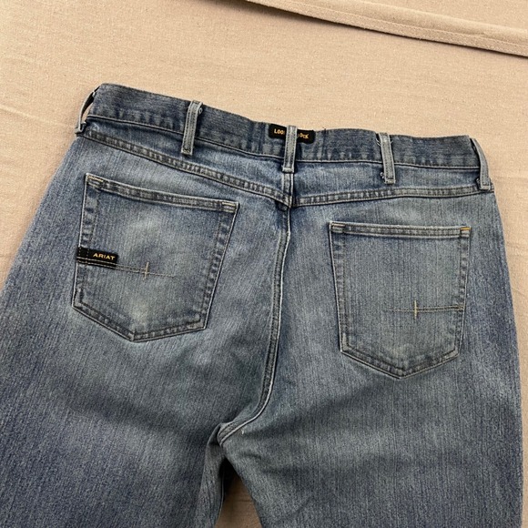 Ariat Other - Ariat Rebar M4 Jeans Mens 36x36 Blue Medium Wash Low Rise Bootcut Stretch